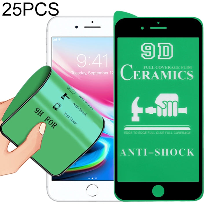 25 PCS 2.5D Full Glue Full Cover Ceramics Film for iPhone 8 / 7, For iPhone 8 / 7 (Black)(25 PCS)