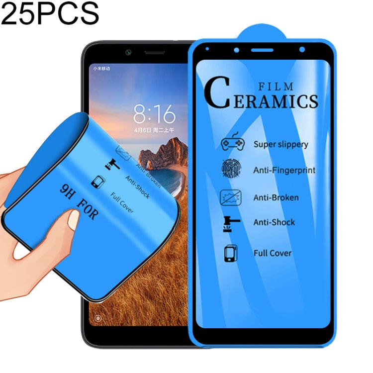 25 PCS 2.5D Full Glue Full Cover Ceramics Film for Xiaomi Redmi 7A
