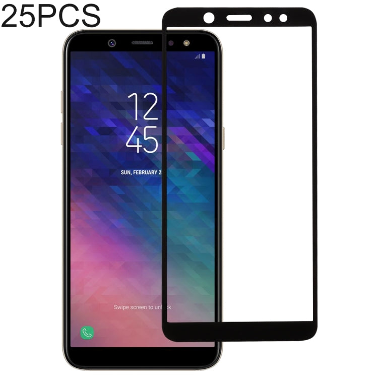 25 PCS Full Glue Full Cover Screen Protector Tempered Glass film for Galaxy A6+ (2018), For Galaxy A6+ (2018)
