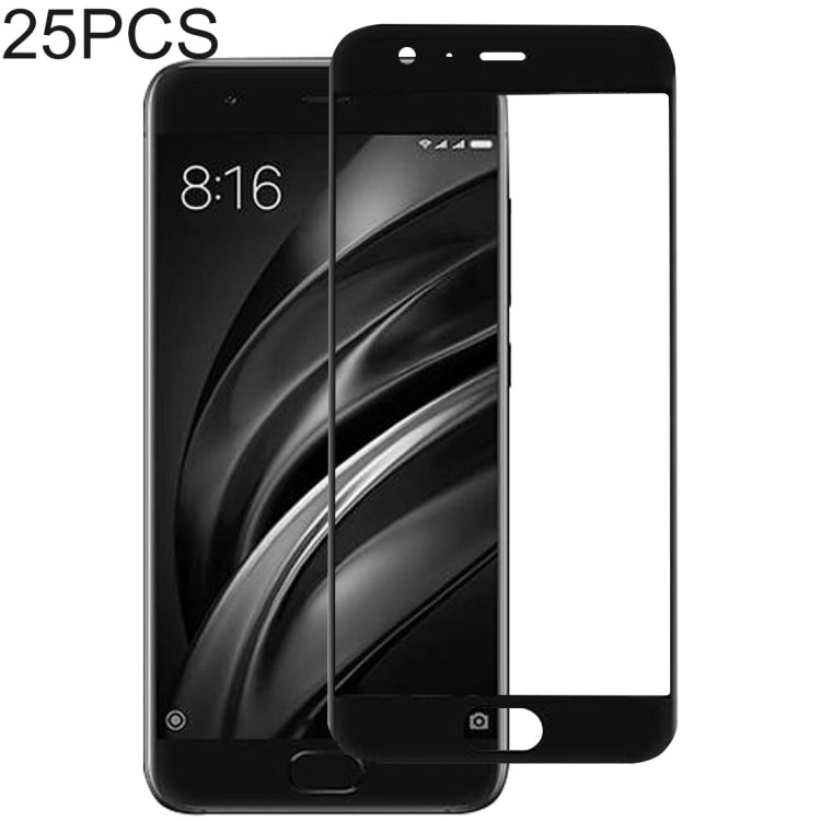 25 PCS Full Glue Full Cover Screen Protector Tempered Glass film for Xiaomi Mi 6