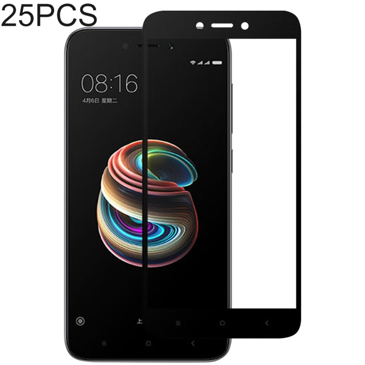 25 PCS Full Glue Full Cover Screen Protector Tempered Glass film for Xiaomi Redmi 5A