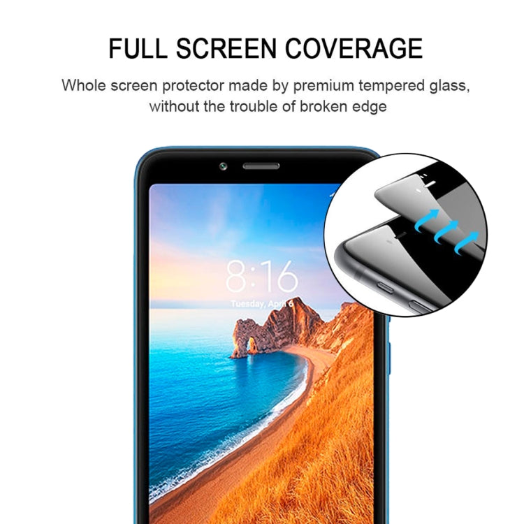 25 PCS Full Glue Full Cover Screen Protector Tempered Glass film for Xiaomi Redmi 7A