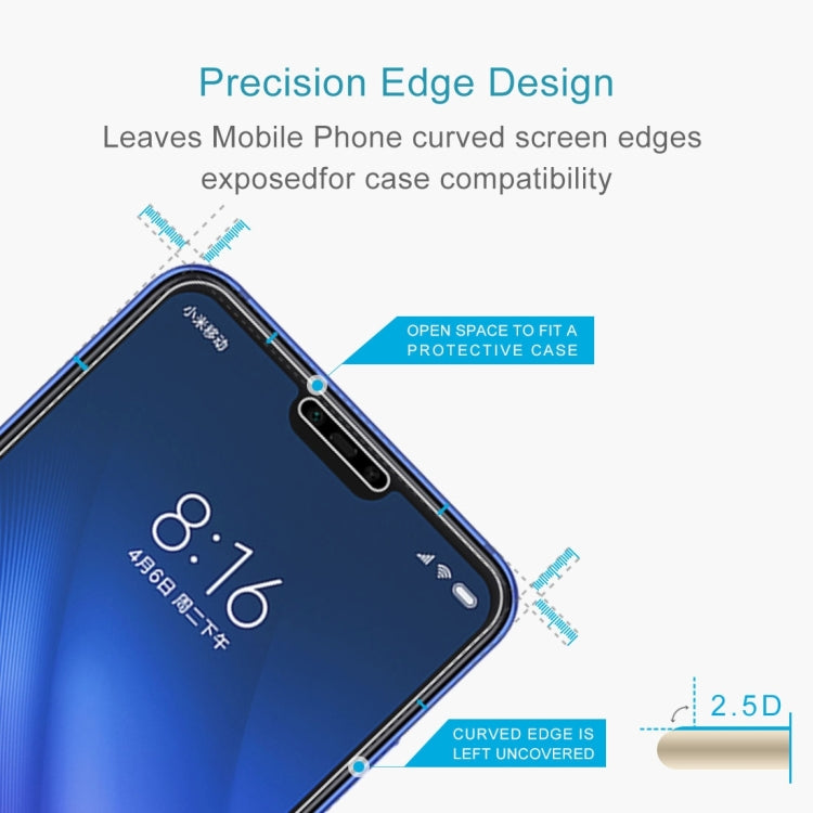 10 PCS 0.26mm 9H Surface Hardness 2.5D Tempered Glass Film for Xiaomi Mi 8 Lite