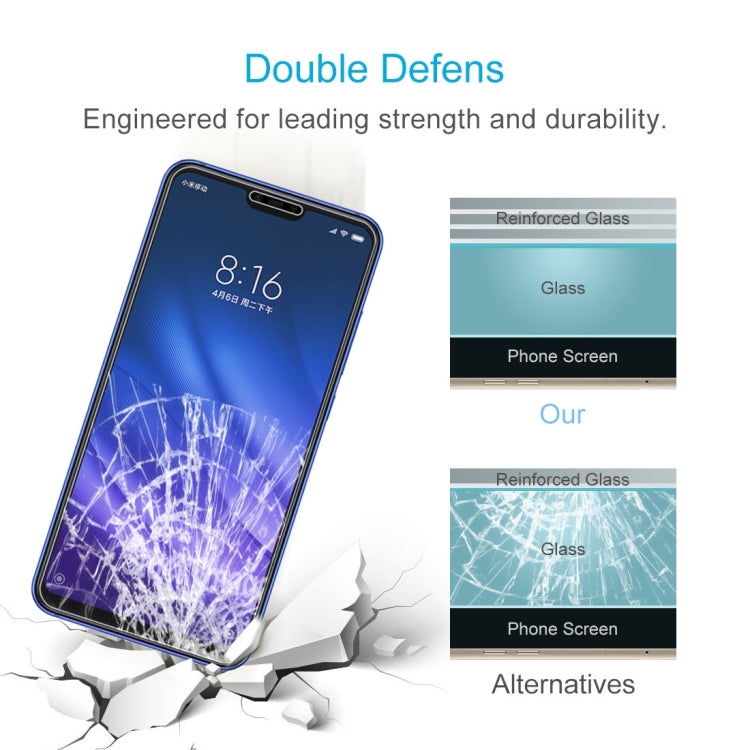 10 PCS 0.26mm 9H Surface Hardness 2.5D Tempered Glass Film for Xiaomi Mi 8 Lite