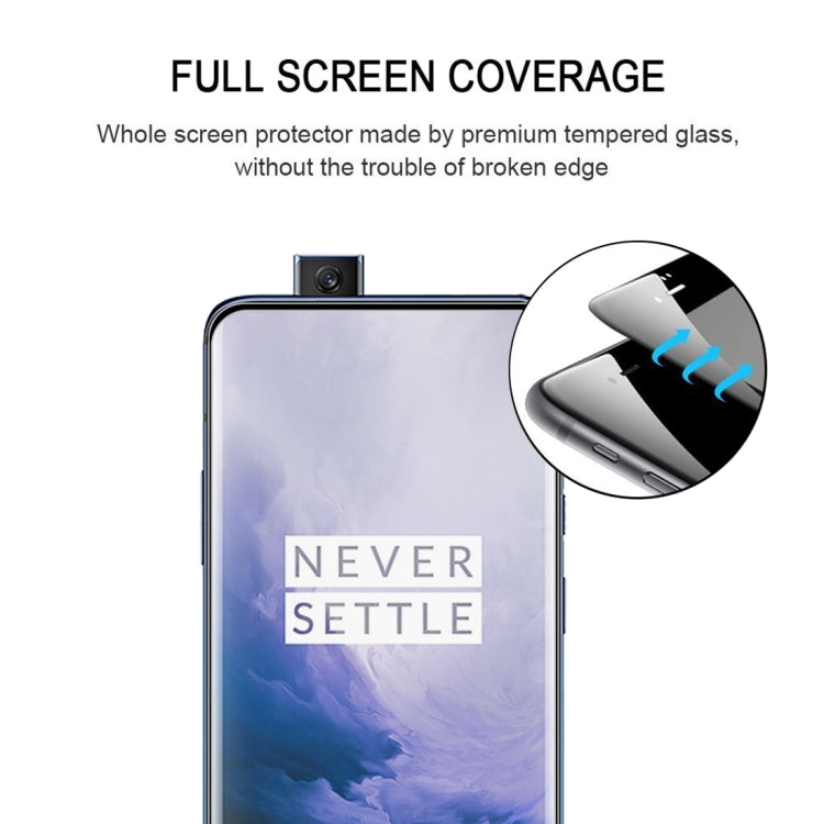 Lot de 25 films de protection en verre trempé 3D à bords incurvés pour OnePlus 7 Pro, noir, transparent, 25 pièces