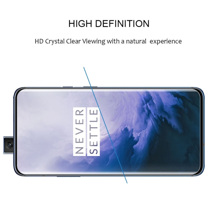 Lot de 25 films de protection en verre trempé 3D à bords incurvés pour OnePlus 7 Pro, noir, transparent, 25 pièces
