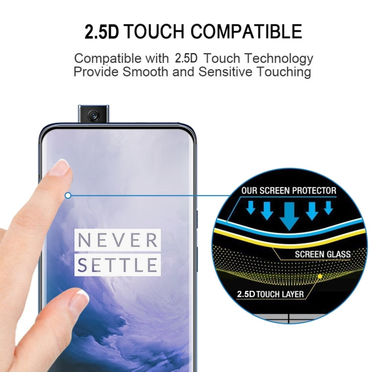Lot de 25 films de protection en verre trempé 3D à bords incurvés pour OnePlus 7 Pro, noir, transparent, 25 pièces