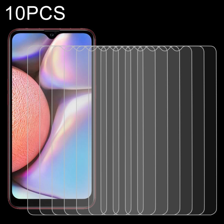 Lot de 10 films en verre trempé 9H 2,5D (0,26 mm) pour Galaxy A10s