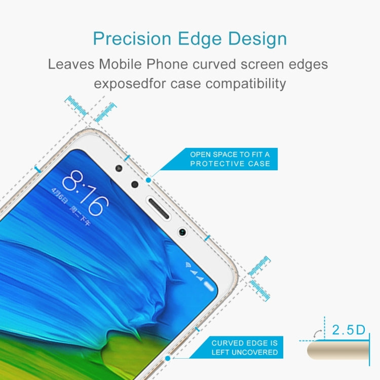 2 PCS for Xiaomi Redmi 5 0.26mm 9H Surface Hardness 2.5D Explosion-proof Tempered Glass Screen Film