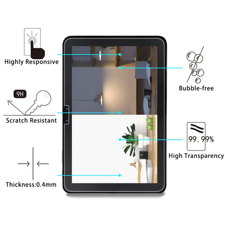 Film en verre trempé 0,4 mm, dureté 9H, pour Galaxy Tab Advanced2 / T583
