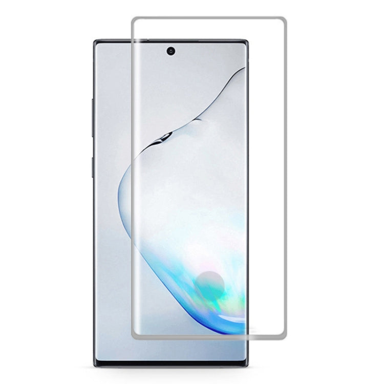 For Galaxy Note 10+  0.3mm 9H Surface Hardness 3D Curved Edge Glue Curved Full Screen Tempered Glass Film, Fingerprint Unlock Is Supported