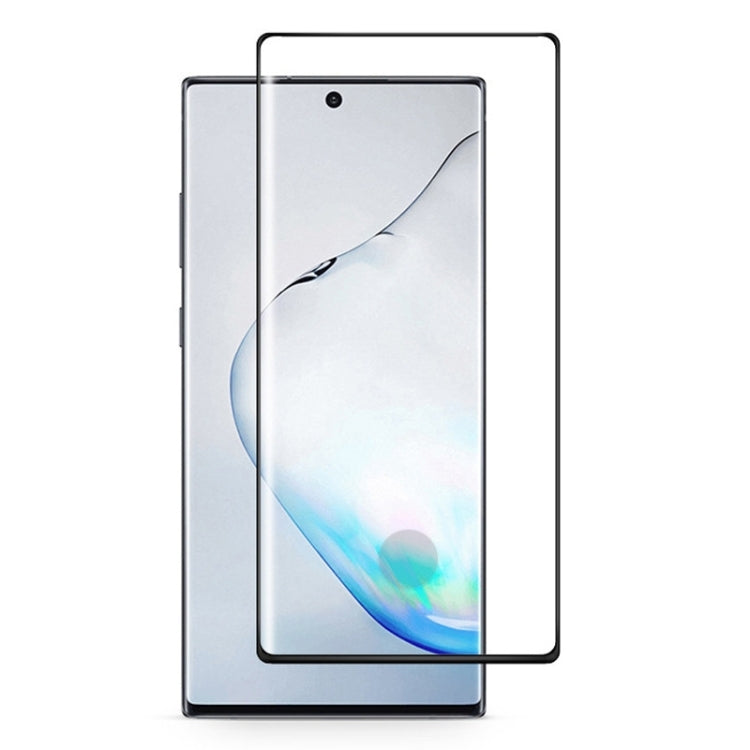 Film en verre trempé 3D à bords incurvés pour Galaxy Note 10+, compatible avec le déverrouillage par empreinte digitale, 9H (1 pièce)