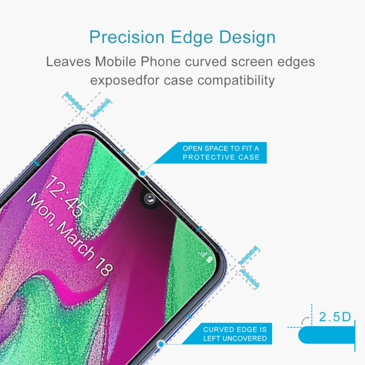10 PCS 2.5D Non-Full Screen Tempered Glass Film for Galaxy A40, For Galaxy A40 (10 PCS)