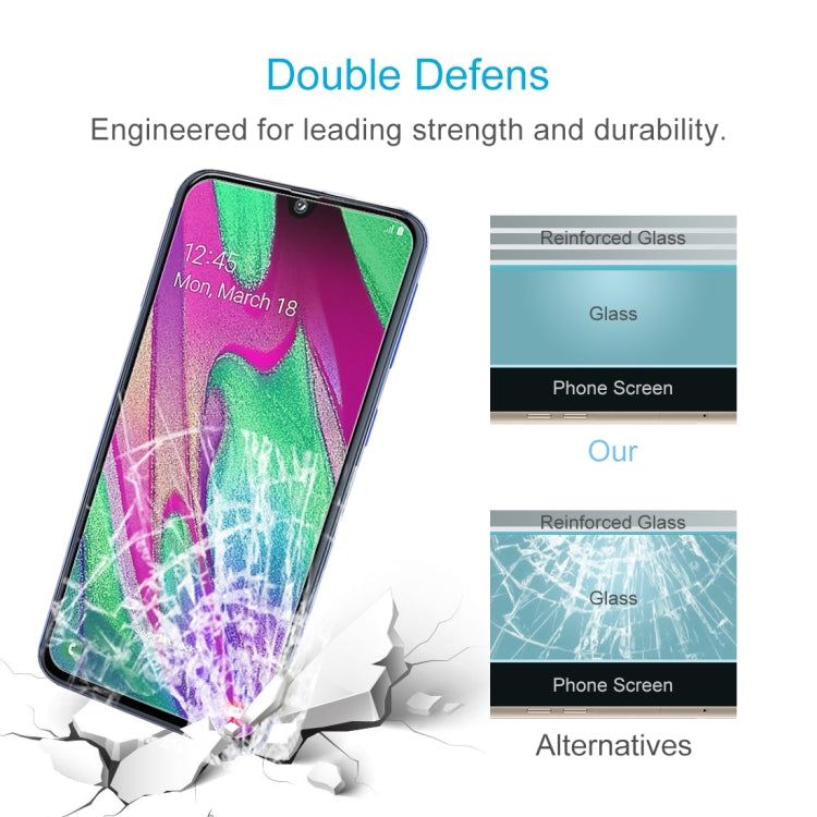 50 PCS 2.5D Non-Full Screen Tempered Glass Film for Galaxy A40, For Galaxy A40 (50 PCS)