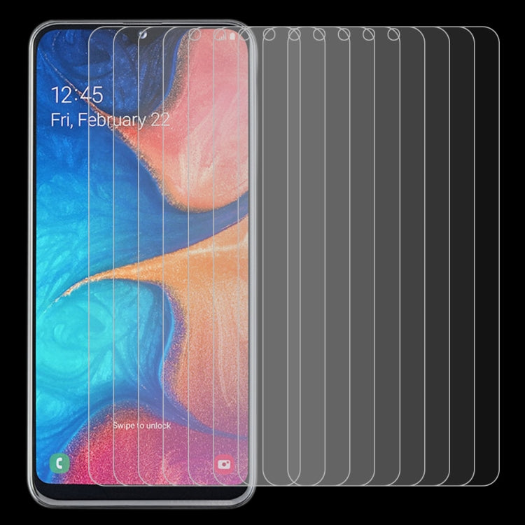 Lot de 10 films en verre trempé 2,5D non plein écran pour Galaxy A20e (10 pièces)