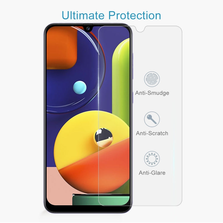 Lot de 50 films en verre trempé 2,5D pour Galaxy A50s (pas pour plein écran)