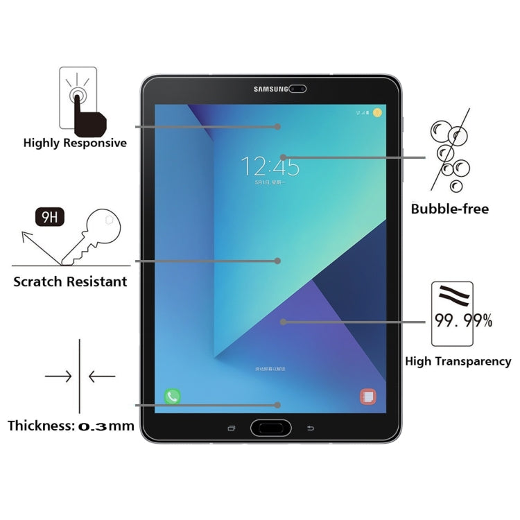 Film en verre trempé 9H plein écran 0,3 mm pour Galaxy Tab S3 9.7 / T820 (1 pièce)