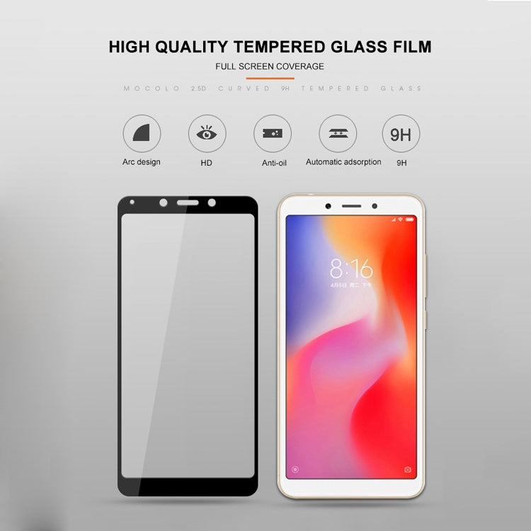 mocolo 0.33mm 9H 2.5D Silk Print Tempered Glass Film for Xiaomi Redmi 6