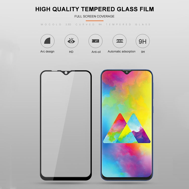 mocolo 0.33mm 9H 2.5D Silk Print Tempered Glass Film for Galaxy M20, Galaxy M20