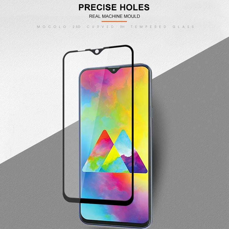 mocolo 0.33mm 9H 2.5D Silk Print Tempered Glass Film for Galaxy M20, Galaxy M20