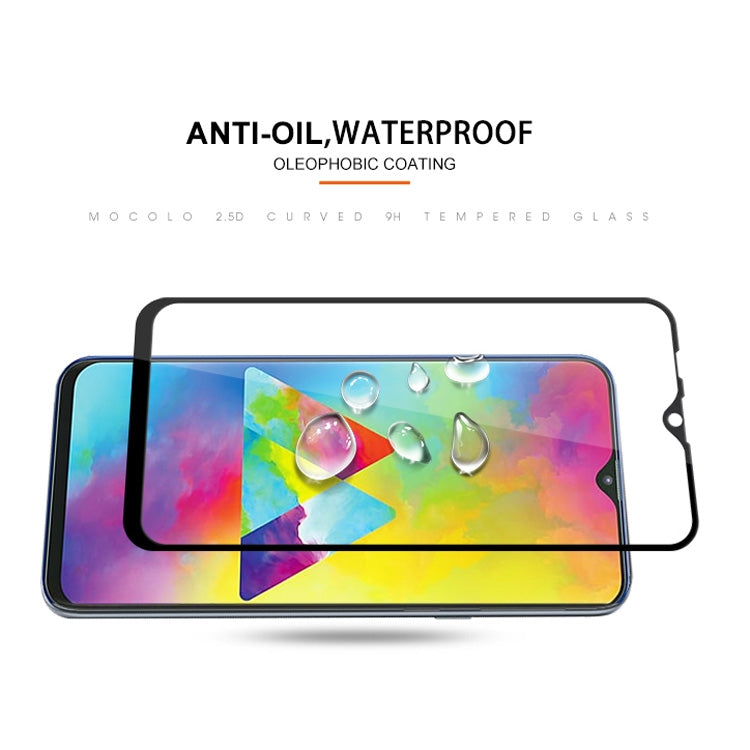 mocolo 0.33mm 9H 2.5D Silk Print Tempered Glass Film for Galaxy M20, Galaxy M20