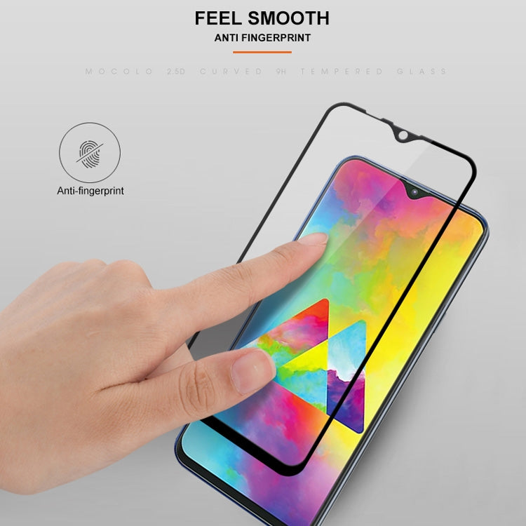 mocolo 0.33mm 9H 2.5D Silk Print Tempered Glass Film for Galaxy M20, Galaxy M20