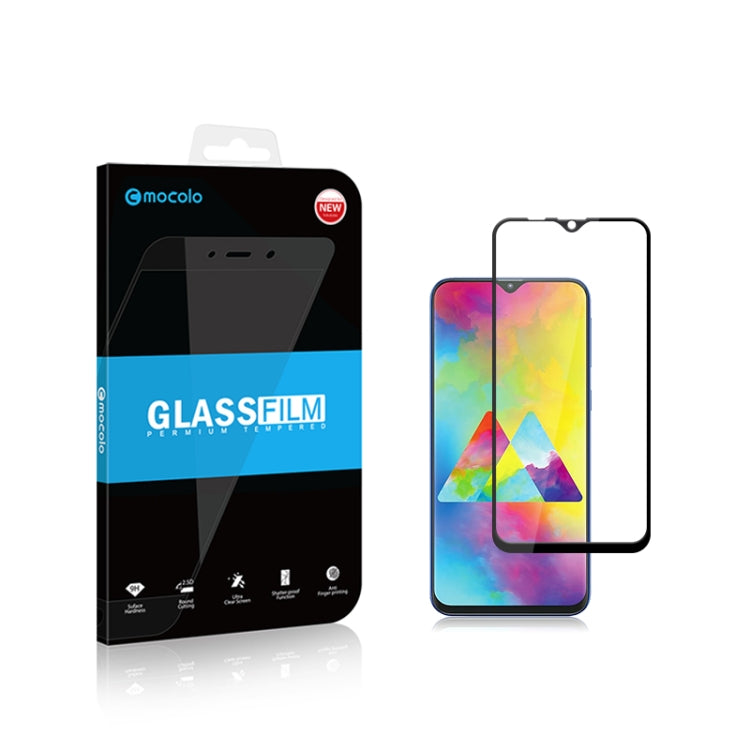 mocolo 0.33mm 9H 2.5D Silk Print Tempered Glass Film for Galaxy M20, Galaxy M20