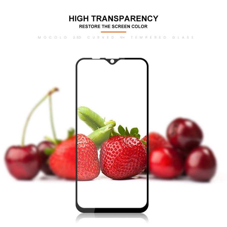 mocolo 0.33mm 9H 2.5D Full Glue Silk Print Tempered Glass Film for Galaxy M20, For Galaxy M20