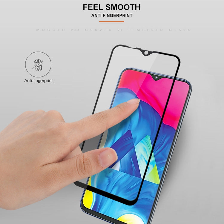 mocolo 0.33mm 9H 2.5D Silk Print Tempered Glass Film for Galaxy M10, Galaxy M10