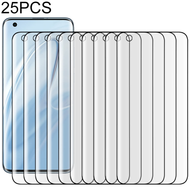 25 PCS For Xiaomi Mi 10 5G 9H HD 3D Curved Edge Tempered Glass Film (Transparent)