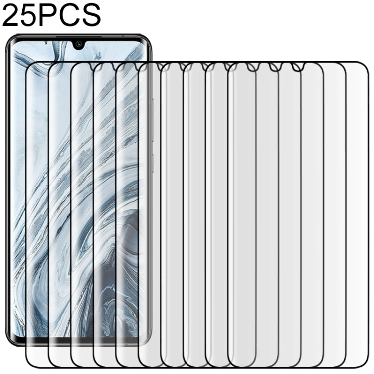 25 PCS For Xiaomi Mi Note 10 9H HD 3D Curved Edge Tempered Glass Film (Transparent)