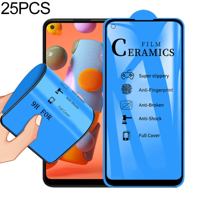 Lot de 25 films céramiques 2,5D à couverture intégrale pour Samsung Galaxy A11 / M11 / Motorola Moto G8 (25 pièces)