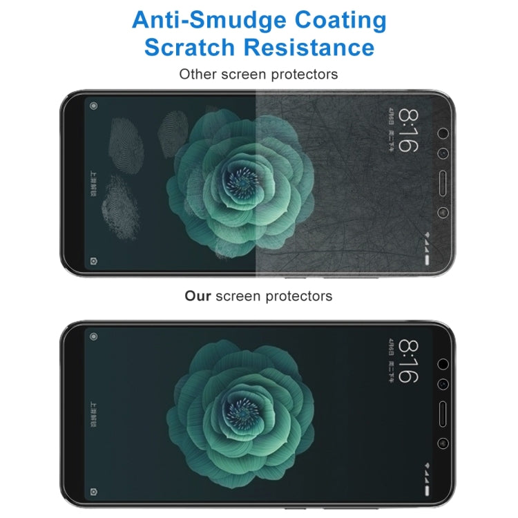 Lot de 10 films en verre trempé 0,26 mm 9H 2,5D pour Xiaomi Mi 6X et A2 (10 pièces)