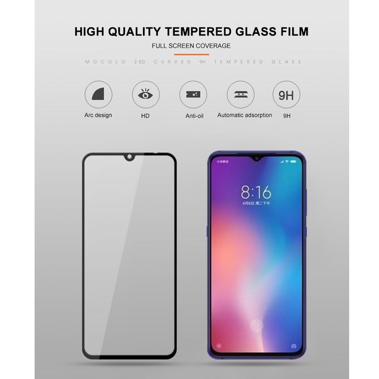 mocolo 0.33mm 9H 2.5D Silk Print Tempered Glass Film for Xiaomi Mi 9