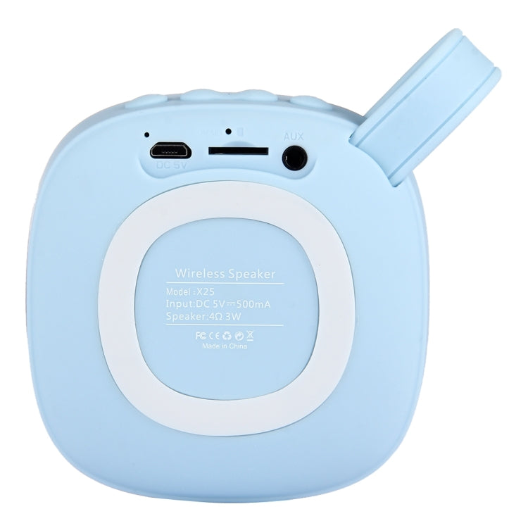 Enceinte stéréo Bluetooth portable X25 en tissu avec microphone intégré, prise en charge des appels mains libres, carte TF et entrée auxiliaire, distance Bluetooth : 10 m