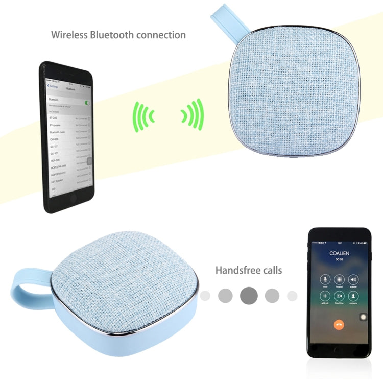 Enceinte stéréo Bluetooth portable X25 en tissu avec microphone intégré, prise en charge des appels mains libres, carte TF et entrée auxiliaire, distance Bluetooth : 10 m