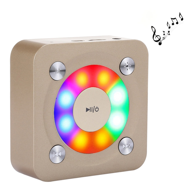 A9 Portable Bluetooth Stereo Speaker with Built-in MIC & Light, Support Hands-free Calls & TF Card & AUX IN, Bluetooth Distance: 10m, with Light(Gold), with Light(Black), with Light(Rose Gold)