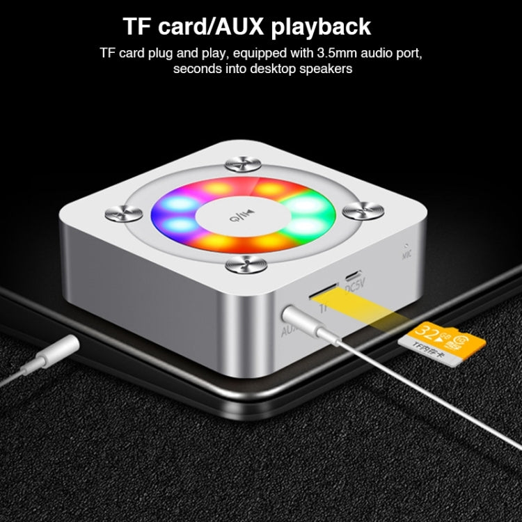 A9 Portable Bluetooth Stereo Speaker with Built-in MIC & Light, Support Hands-free Calls & TF Card & AUX IN, Bluetooth Distance: 10m, with Light(Gold), with Light(Black), with Light(Rose Gold)