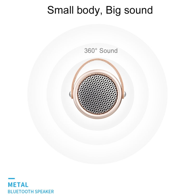 Enceinte Bluetooth V4.1 portable d'extérieur en métal A056 avec micro, prise en charge mains libres et entrée auxiliaire.