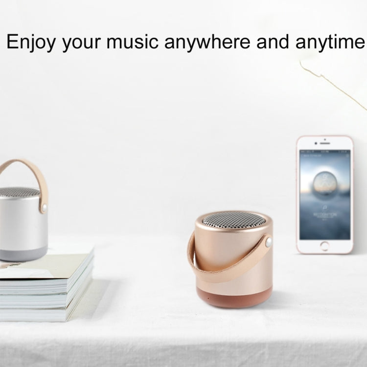 Enceinte Bluetooth V4.1 portable d'extérieur en métal A056 avec micro, prise en charge mains libres et entrée auxiliaire.