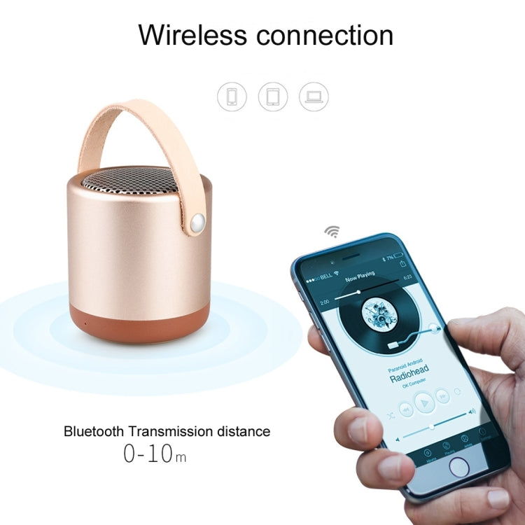 Enceinte Bluetooth V4.1 portable d'extérieur en métal A056 avec micro, prise en charge mains libres et entrée auxiliaire.