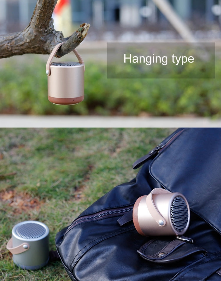 Enceinte Bluetooth V4.1 portable d'extérieur en métal A056 avec micro, prise en charge mains libres et entrée auxiliaire.