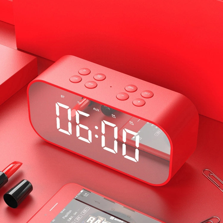 AEC BT501 Bluetooth 5.0 Mini Speaker with LED & Alarm Clock & Clock & Mirror, Support 32G TF Card