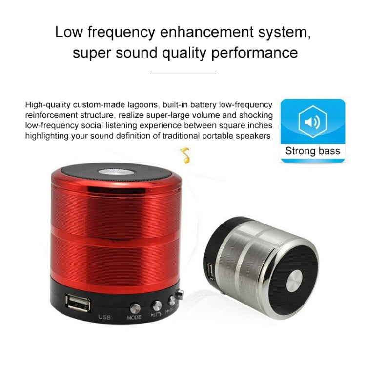 Enceinte Bluetooth WS-887 avec cordon, prise en charge des appels mains libres, FM, clé USB, carte TF et AUX