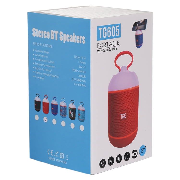 T&G TG605 Portable Stereo Wireless Bluetooth V5.0 Speaker, Built-in Mic, Support Hands-free Calls & TF Card & U Disk & AUX Audio & FM(Blue), TG605