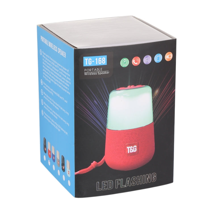 Enceinte stéréo portable sans fil Bluetooth V5.0 T&amp;G TG168 avec poignée, microphone intégré, lumière LED clignotante, carte TF, disque U, entrée auxiliaire et FM, TG168