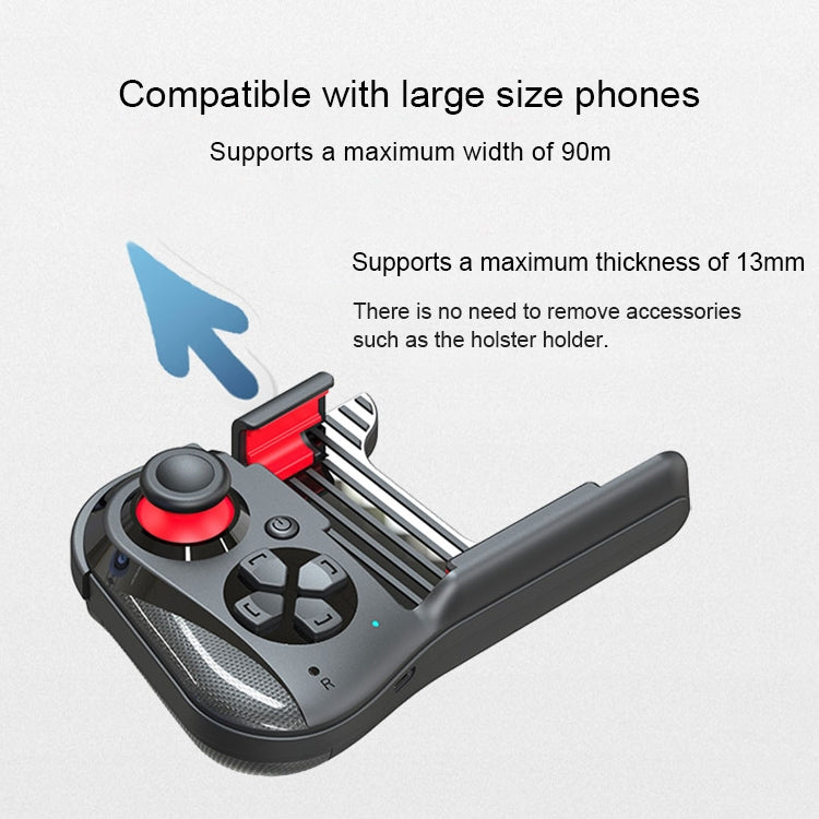 MOCUTE-059 Bluetooth 4.0 Dual-mode Left-handed Bluetooth Gamepad for 6.5-7.2-inch Phones, Supports Android / IOS Direct Connection and Direct Play