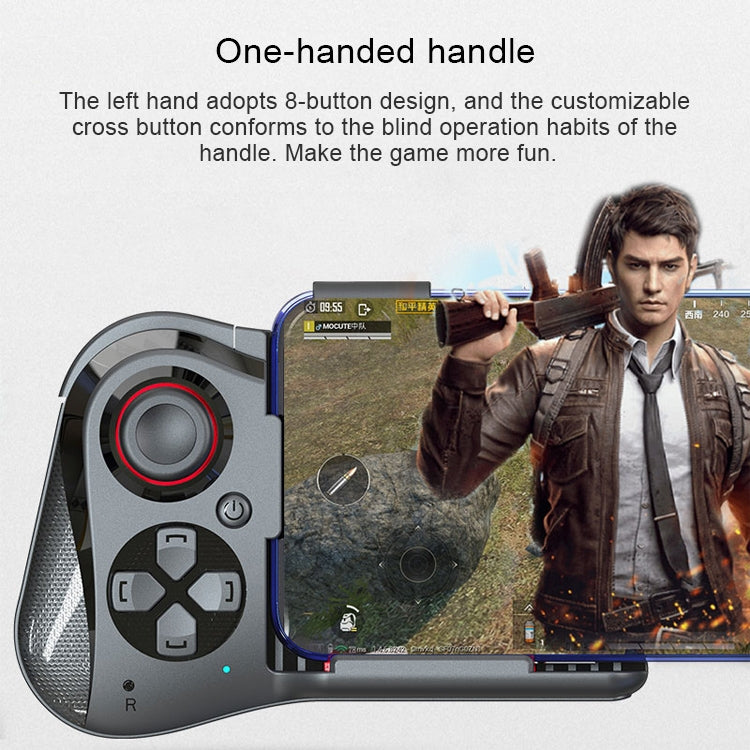 MOCUTE-059 Bluetooth 4.0 Dual-mode Left-handed Bluetooth Gamepad for 6.5-7.2-inch Phones, Supports Android / IOS Direct Connection and Direct Play