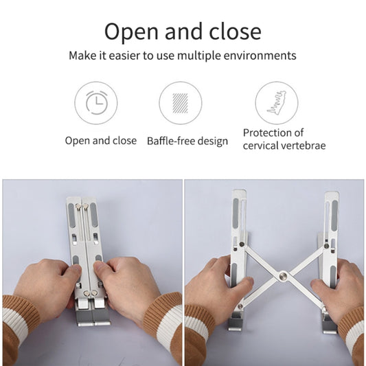 Adjustable height extender bracket supporting MacBook Pro Air with stable base