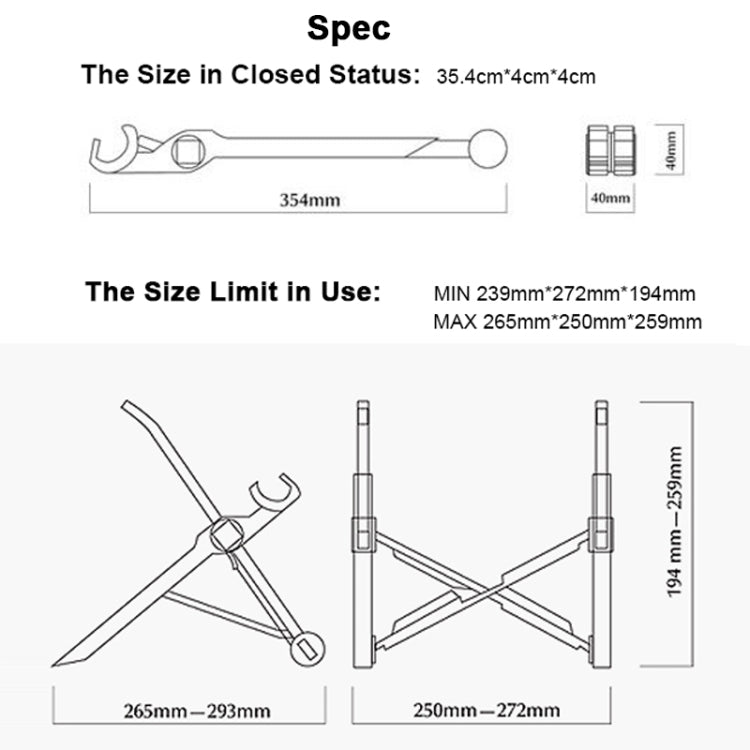 Nexstand K2 Laptop Height Extender Holder Stand Folding Portable Computer Heat Dissipation Bracket, Size: 35.4x4x4cm